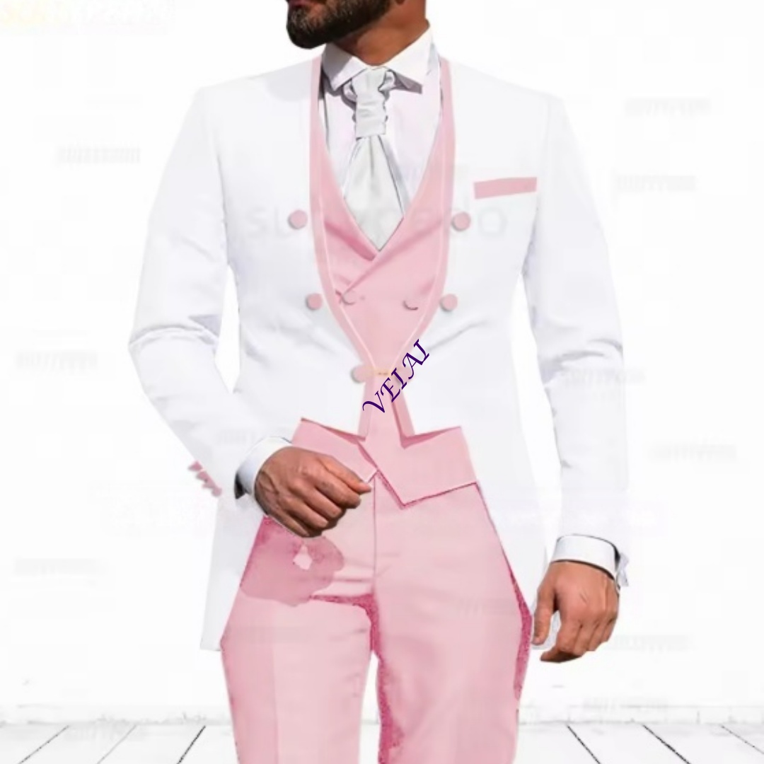 Men Formal Wear Jacket - Customized Sky Blue 3-Piece Suit for