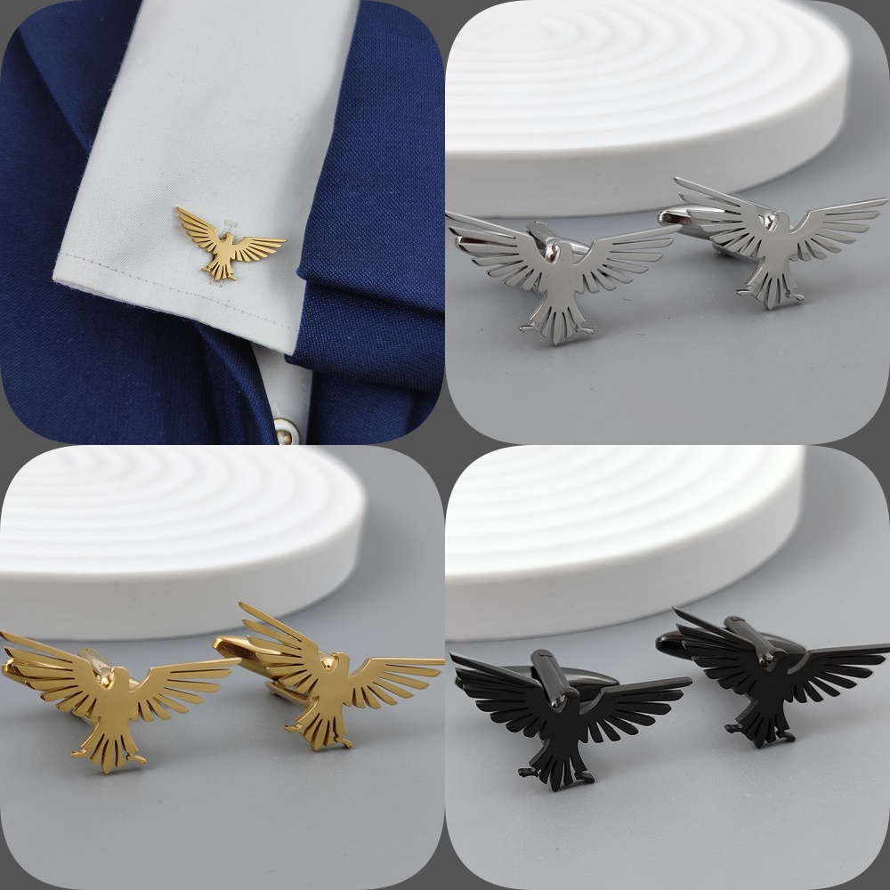 Men'S Formal Wear Accessories - 316L stainless steel flying eagle gold-plated