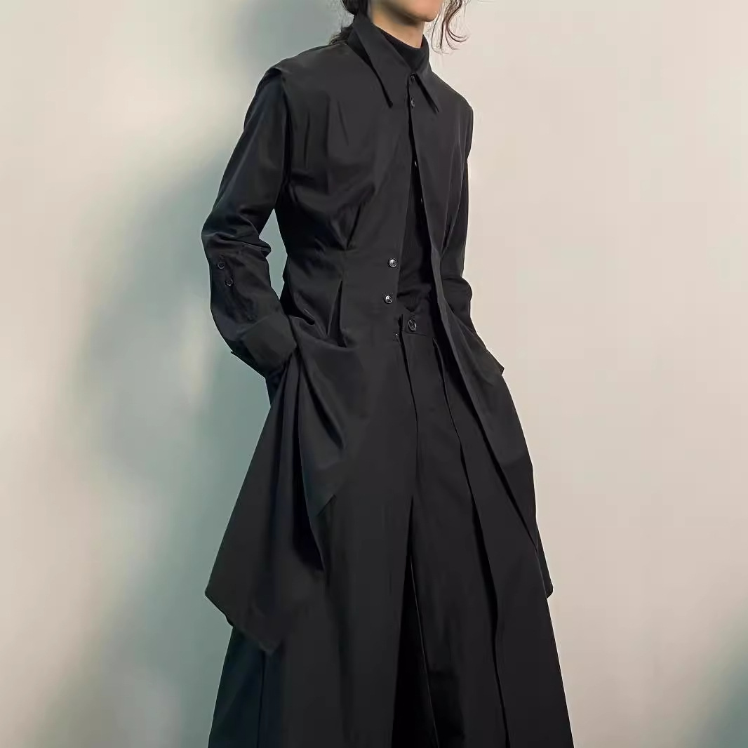 Y2K Gothic Trench Coat Men Dar - Men'S Formal Wear Belt review and price