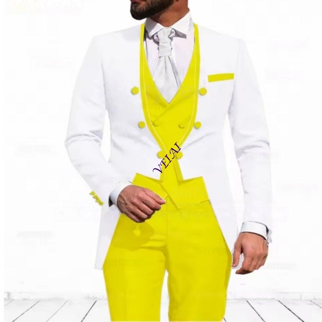 Customized Sky Blue 3-Piece Su - Men Formal Wear Jacket review and price