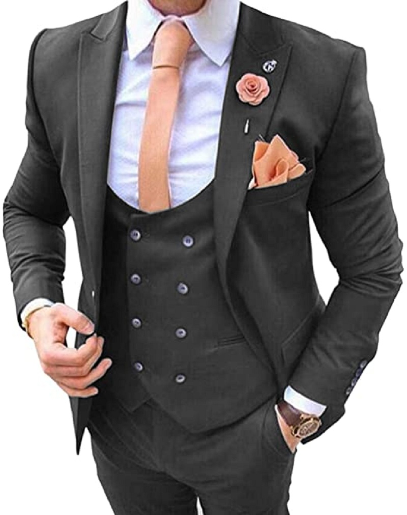 Navy Blue Men's Suits 3 Pcs Co - Men Formal Wear Jacket review and price