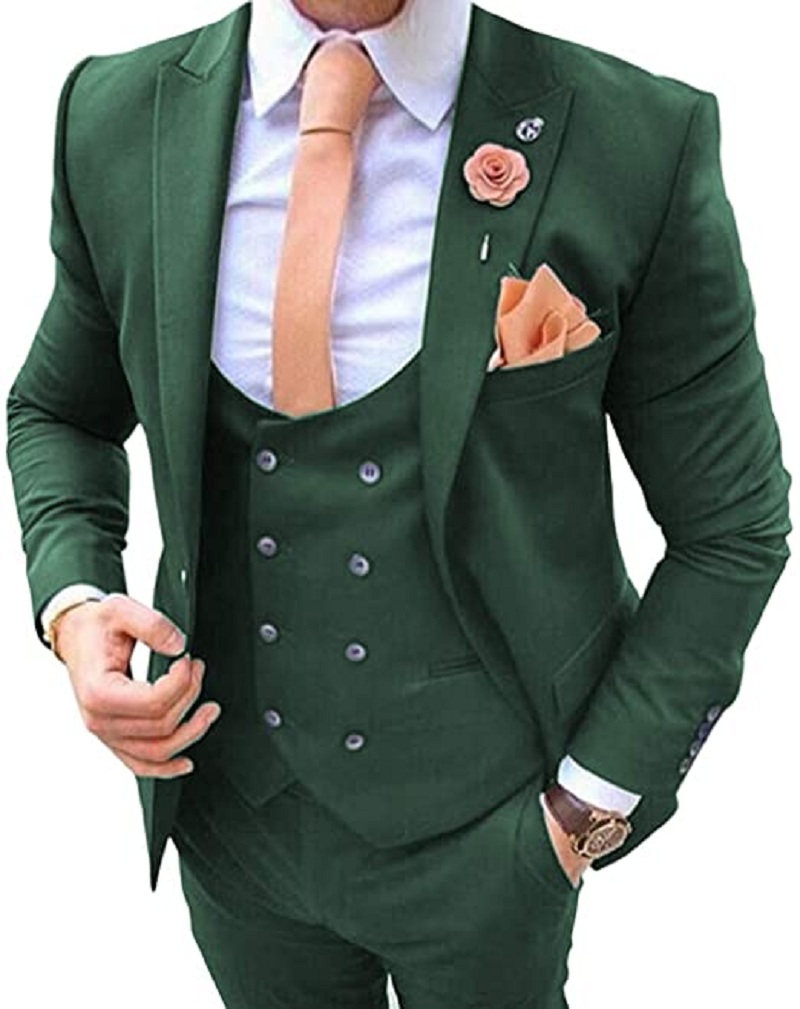 Navy Blue Men's Suits 3 Pcs Co - Men Formal Wear Jacket review and price