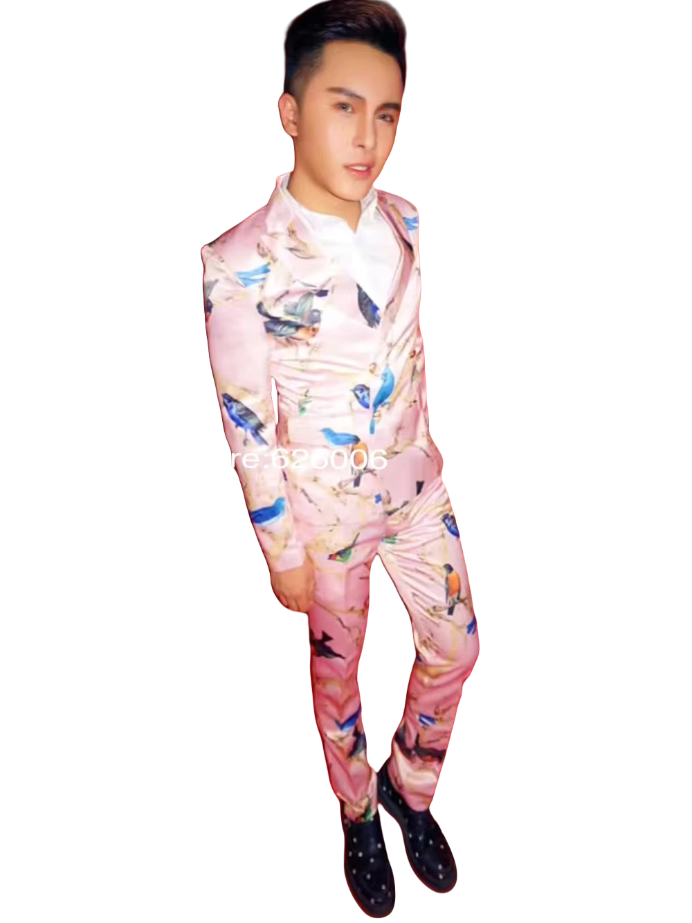 Men's Fashion Flower Pink Bird - Men Formal Party Wear Dress review and price
