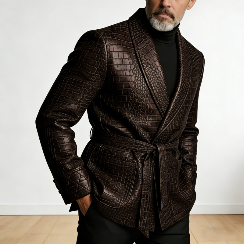  Men's Crocodile Pattern Leat - Men Formal Wear Jacket review and price