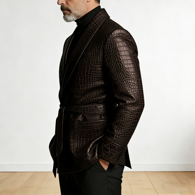  Men's Crocodile Pattern Leat - Men Formal Wear Jacket review and price