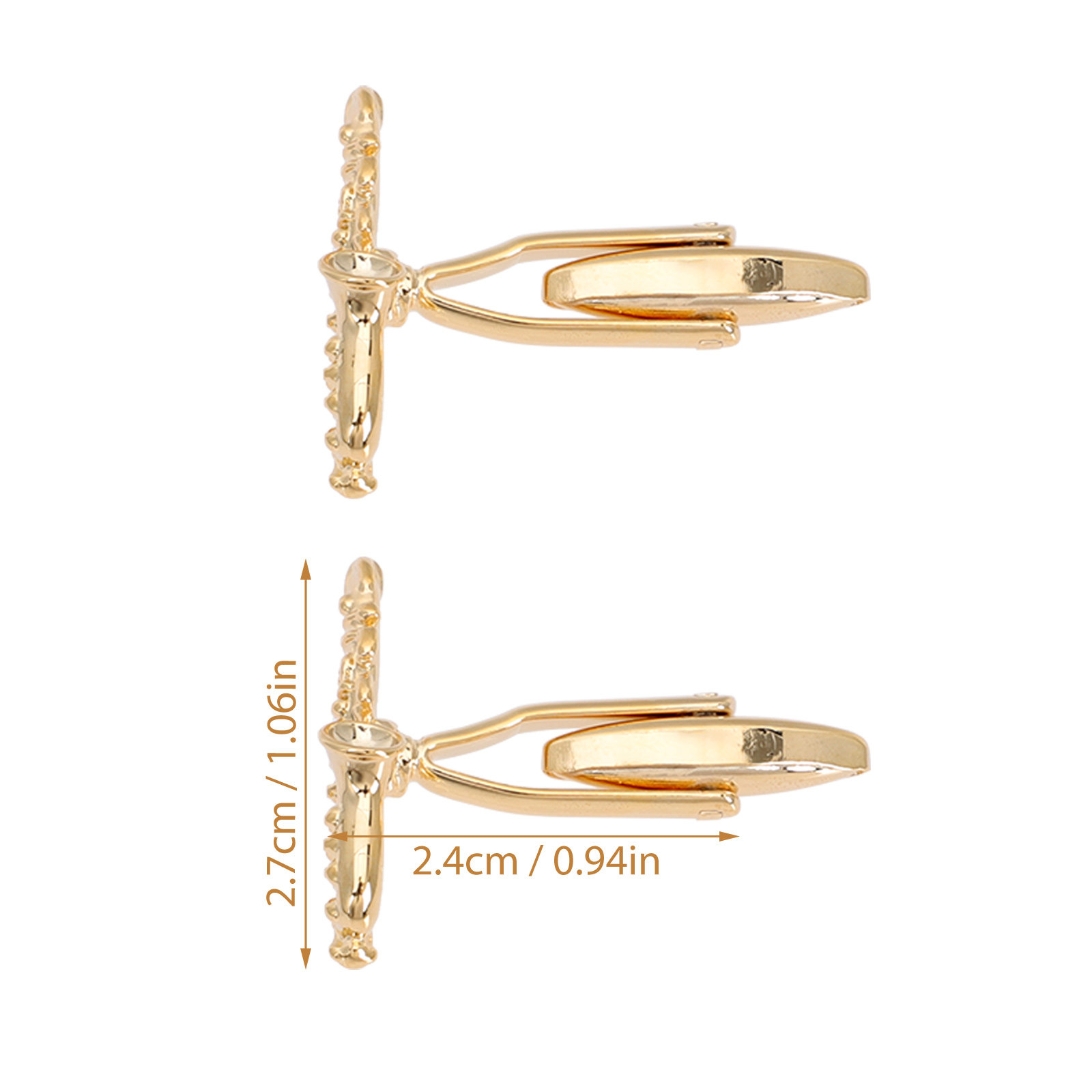 1Pair Brass Saxophone Cufflink - Men'S Formal Wear Accessories review and price