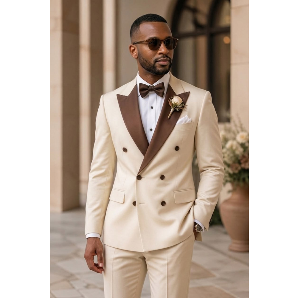 Men Double Breasted Tuxedo Sui - Men Formal Wear Modern review and price